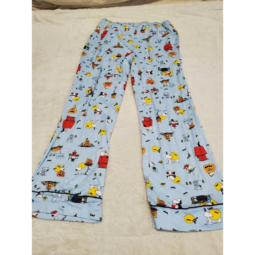 Beauty Sleep Social x Peanuts Snoopy Pumpkin Halloween Pajama Top‎ Pants Set XL
